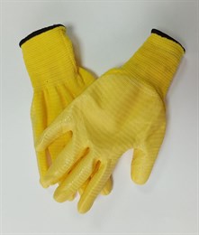 Перчатки нейлоновые с силиконовым обливом "Радуга" Люкс (микс, 5 цветов)