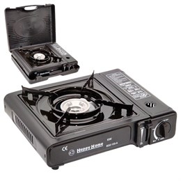 Плита портативная газовая в кейсе пьезо под газовый баллон 220гр HAPPY HOME -6 5232